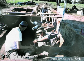 Washington University 
Archeology Students at Cahokia Mounds in Southwestern Illinois